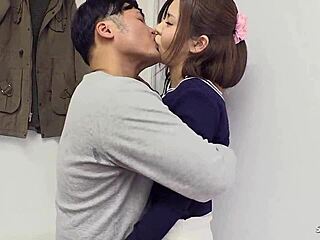 Japanese teen mio ozora tricked into sucking cock with first facial in uncensored jav porn