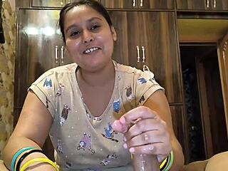 This curvy bbw housewife tried anal sex with her muscular friend during a casting photoshoot on the bed.