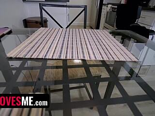 my petite friend enjoys surprises with a blindfold on during fun