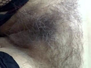I show hairy pussy after guy like licked and fucked with big cock