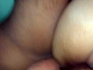 the hotwife got fucked rough in the main room. her husband heard from outside during the intense session.