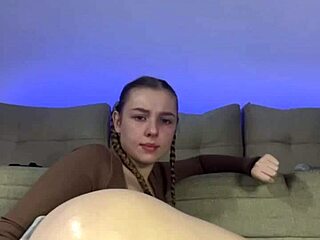 amateur latina explores first time anal with big dildo stretching her tight ass in homemade webcam session