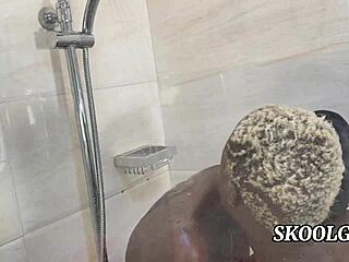 Hot bath sex with iman spicy getting pussy pounded doggystyle hard!