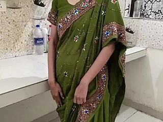 Indian Mature Woman Enjoys Deep Oral and Doggystyle Action in Kitchen with Clear Audio