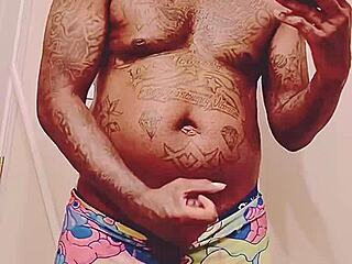 Black dude with fat cock cums hard before date with lover