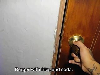 Guy sneaks into bedroom to fuck tattooed Latina in ass during her call.