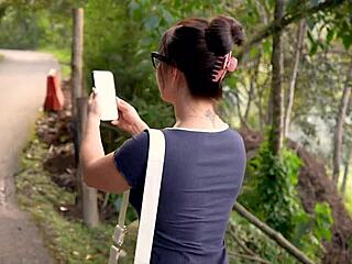 In an outdoor encounter a strange girl approaches danner mendez begging for raw fucking without a condom. Iris rodriguez joins the intense quickie leading to a creampie finish.