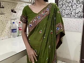 Indian Mature Woman Enjoys Deep Oral and Doggystyle Action in Kitchen with Clear Audio