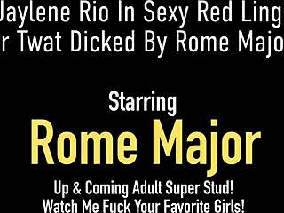 curvy jaylene rio in sexy red lingerie got her twat dicked by rome major