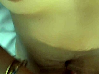 amateur blonde with natural tits and belly fetish cums in her navel