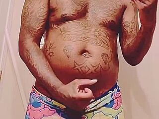 Black dude with fat cock cums hard before date with lover