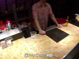 Hot babe Dani Daniels gives blowjob and fucks at strip club