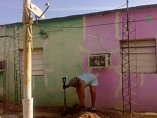 Horny Mexican Neighbor Can't Resist Peeking At My Big Curvy Latina Ass In Short Dress Flashing Outdoors