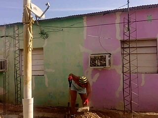 Horny Mexican Neighbor Can't Resist Peeking At My Big Curvy Latina Ass In Short Dress Flashing Outdoors