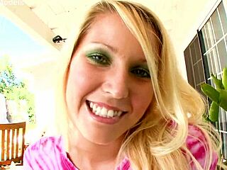 Vanessa Cage sexy blue eyes blonde coed big cock POV blowjob and cum swallow 😍