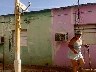 Horny Mexican Neighbor Can't Resist Peeking At My Big Curvy Latina Ass In Short Dress Flashing Outdoors