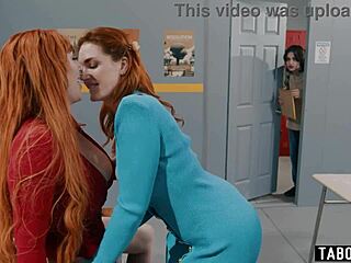 redhead milf and teacher share hard cock with bisexual redhead in intense 3some