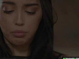 This shy teen with cute small tits gets a rough massage turning hardcore