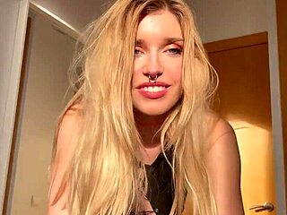 amazing blonde takes big cock throat and pussy intimately