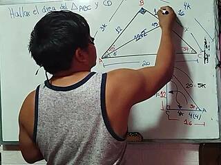 Nerdy asian teacher solves my bedroom math triangle