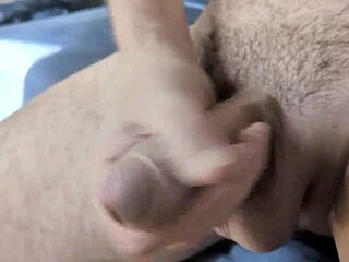 early morning solo big cock cumshot blasts close up