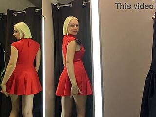 hey, trying on see-through outfits at the mall flashing everything!