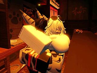 Hey, check out this shark girl totally pleasuring herself in a wild furry session!