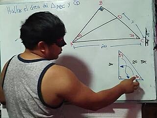 Nerdy asian teacher solves my bedroom math triangle