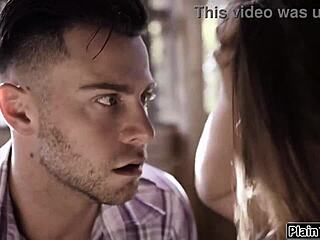 Pounding petite teen's throat in rough night domination