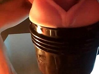 Amateur pounds fleshlight with massive cock