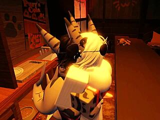 Hey, check out this shark girl totally pleasuring herself in a wild furry session!