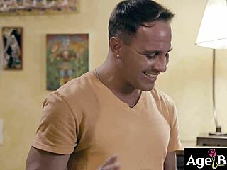 Older Woman Gagging On Young Man's Meat!