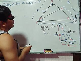 Nerdy asian teacher solves my bedroom math triangle