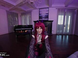 hey vr conk skinny babe kafka rides caeluss huge cock in cosplay