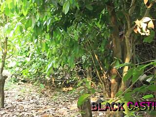 Farmer drills petite teen's tight pussy outdoors!