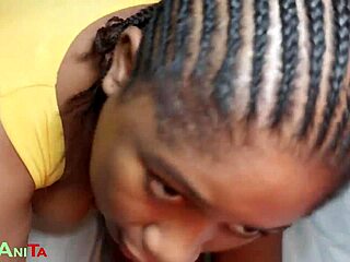 chubby ebony teen's wet pussy battles monster black cock doggystyle