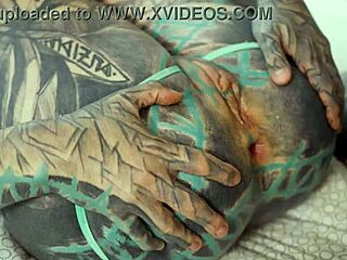 Heavily Tattooed Girl Experiences Intense Bedroom Action With Bed Bent Over Positions