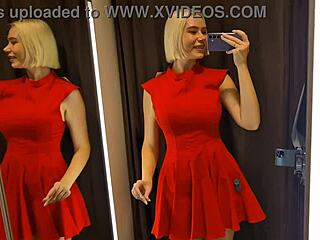 hey, trying on see-through outfits at the mall flashing everything!