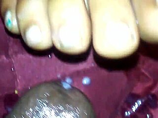 ebony feet stroke cock to cumshot