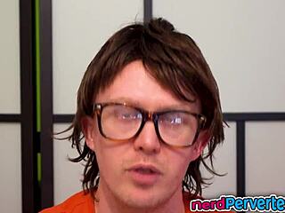 sexy tattooed british babe drilled by nerd in casting!