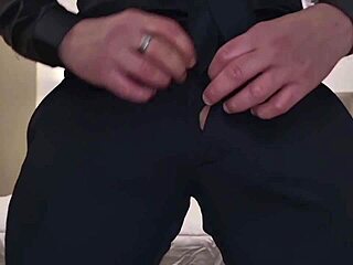 Listen and watch this explosive cumshot with intense moans from a sexy guy in black elegant dress, big dick spitting lots of cum to swallow, dirty italian dialogues and powerful orgasm