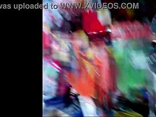 Latina lifts skirt sans panties supermarket tease