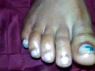 ebony feet stroke cock to cumshot