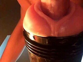 Amateur pounds fleshlight with massive cock