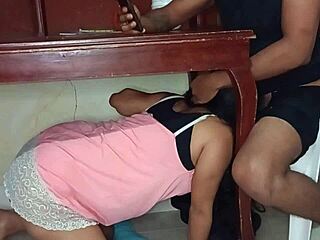 wanna see my lover sucking cock under the table?