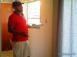 Spy Cam Catches Petite Wife Bent Over Doggystyle With Pizza Guy