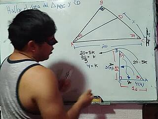 Nerdy asian teacher solves my bedroom math triangle