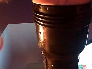 Amateur pounds fleshlight with massive cock