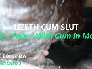 latina slut lizeth sucks deep bends over and takes cum mouthful in homemade fuck