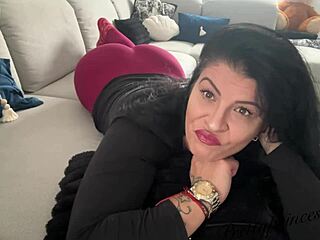 Latina milf pushes farting expressions with real effort